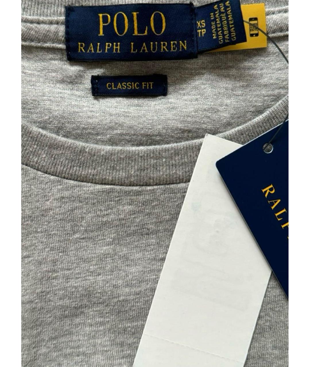 POLO RALPH LAUREN Серая хлопковая футболка, фото 3