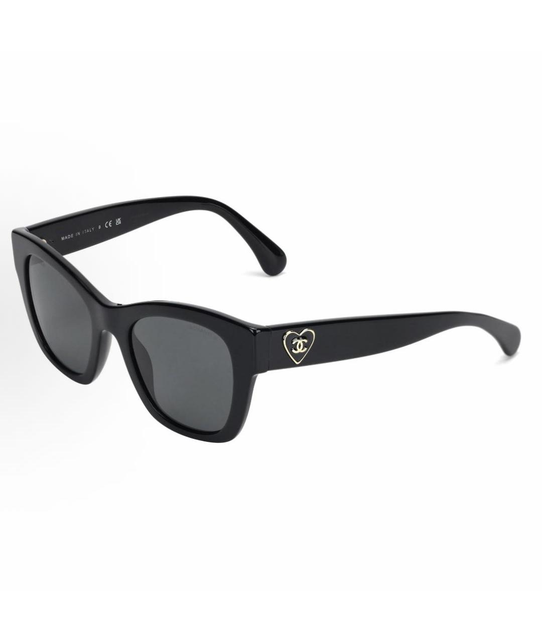 CHANEL Черные пластиковые солнцезащитные очки, фото 4
