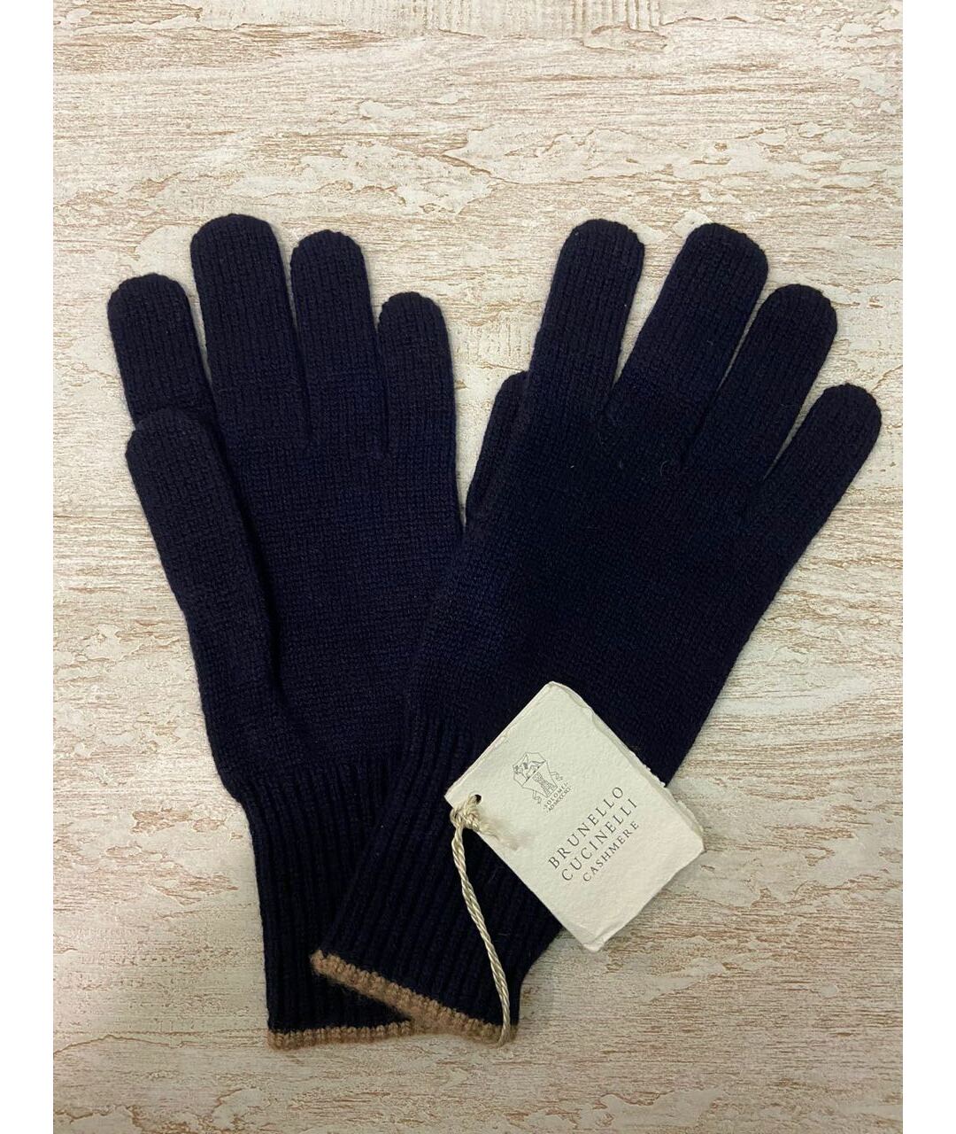 BRUNELLO CUCINELLI Темно-синие кашемировые перчатки, фото 5