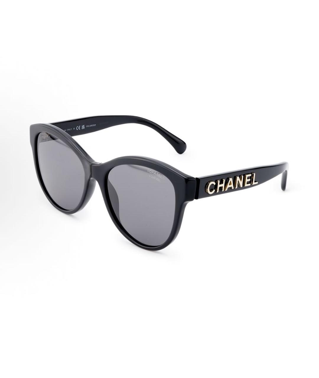 CHANEL Черные пластиковые солнцезащитные очки, фото 5
