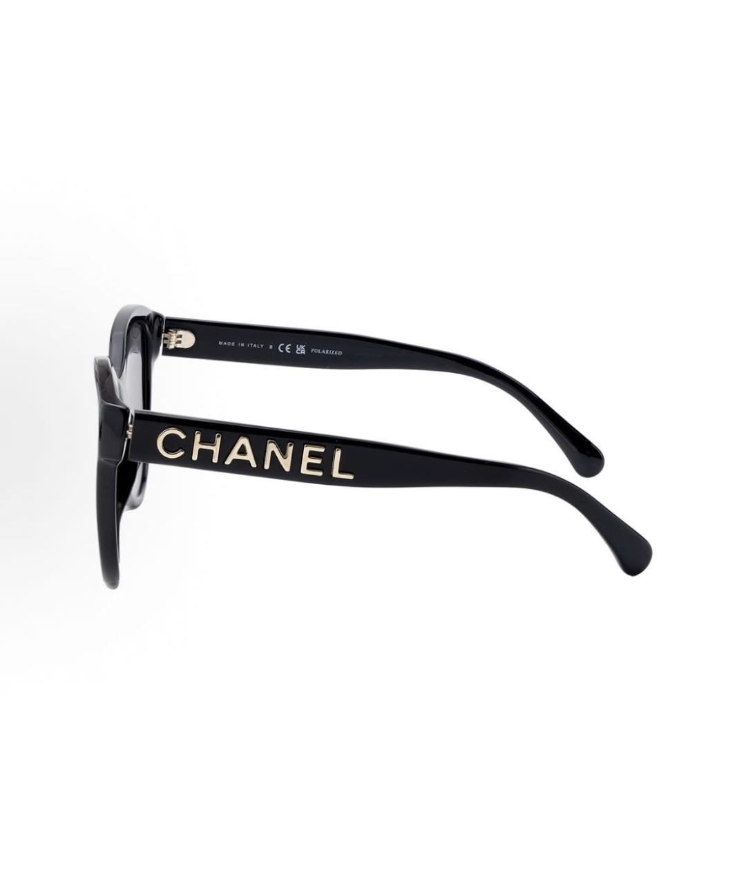 CHANEL Черные пластиковые солнцезащитные очки, фото 3