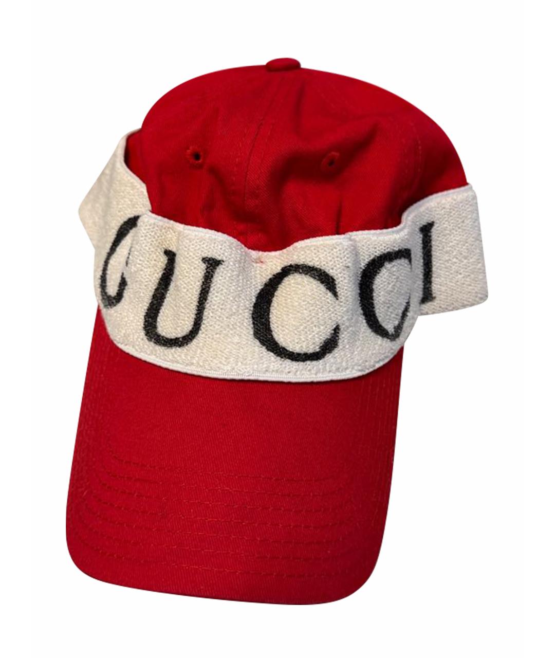 GUCCI Красная хлопковая кепка, фото 1