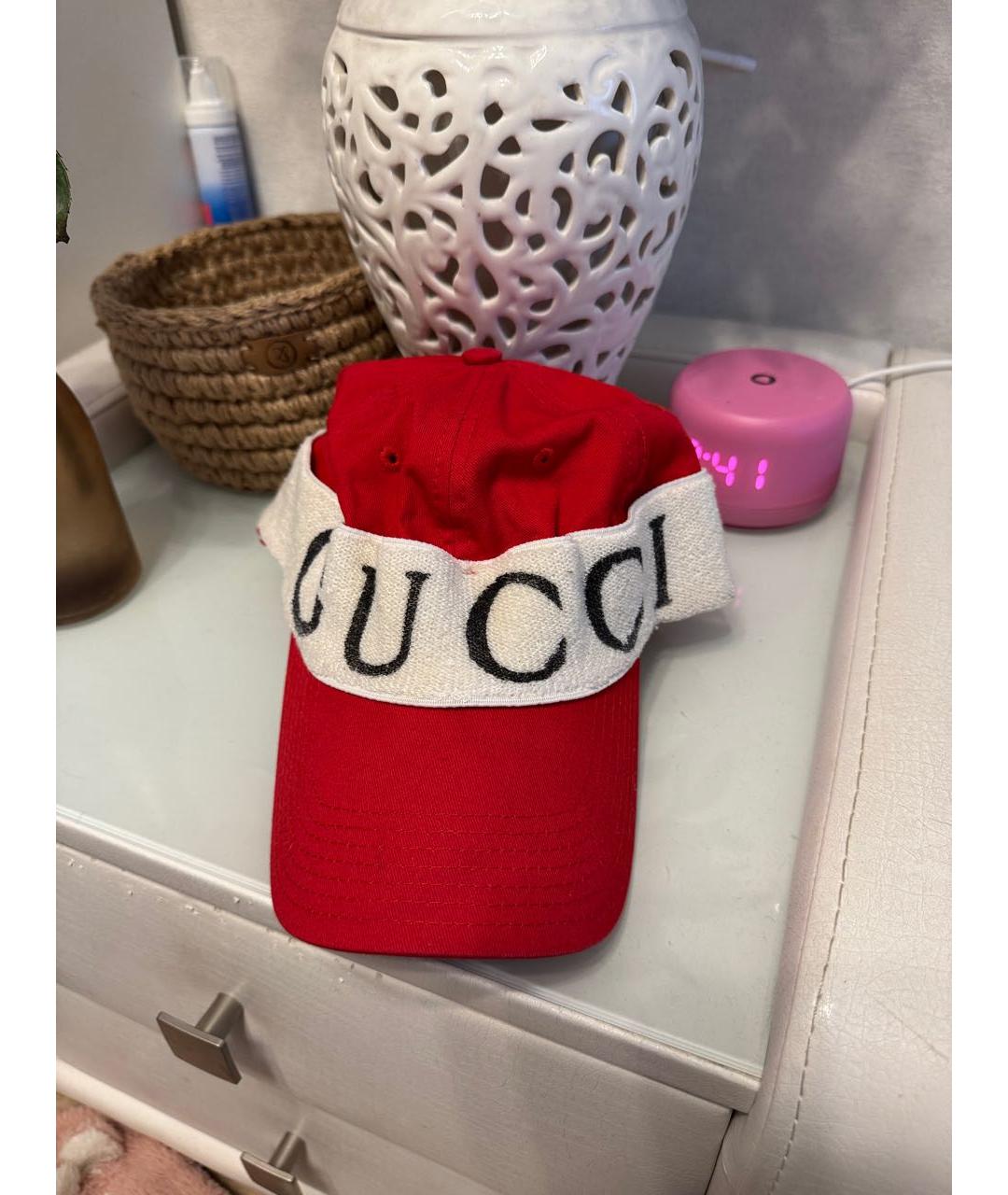 GUCCI Красная хлопковая кепка, фото 8