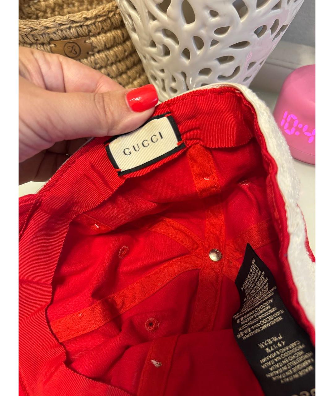 GUCCI Красная хлопковая кепка, фото 6