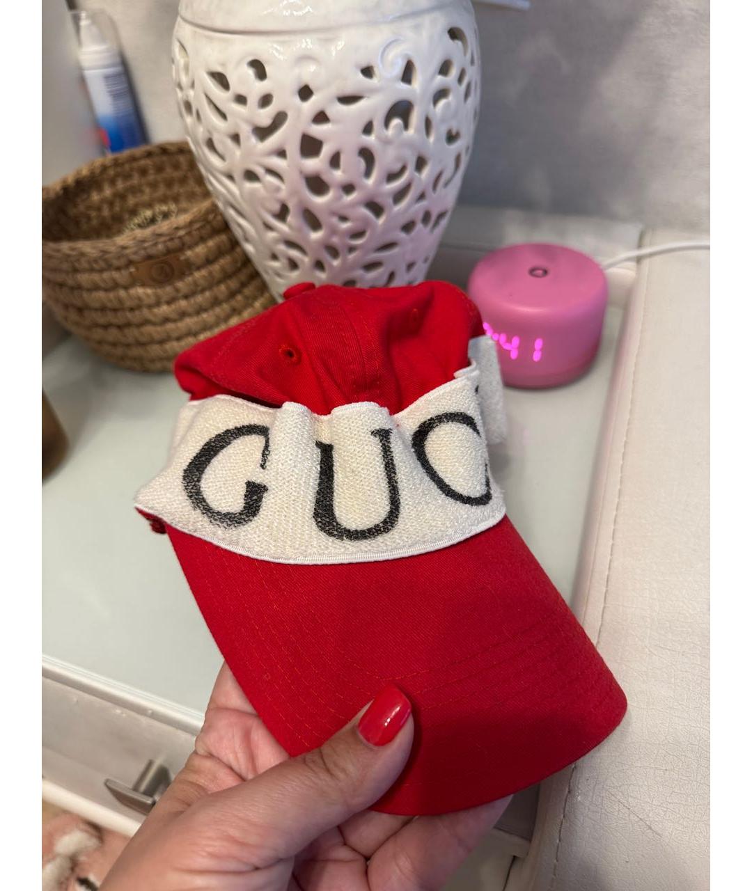 GUCCI Красная хлопковая кепка, фото 3