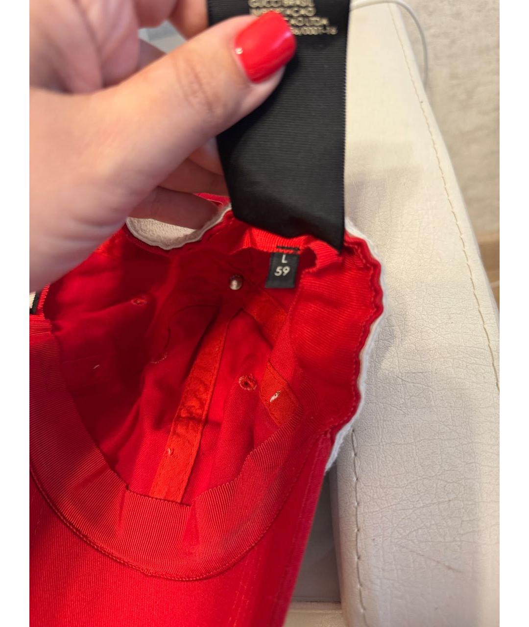 GUCCI Красная хлопковая кепка, фото 7