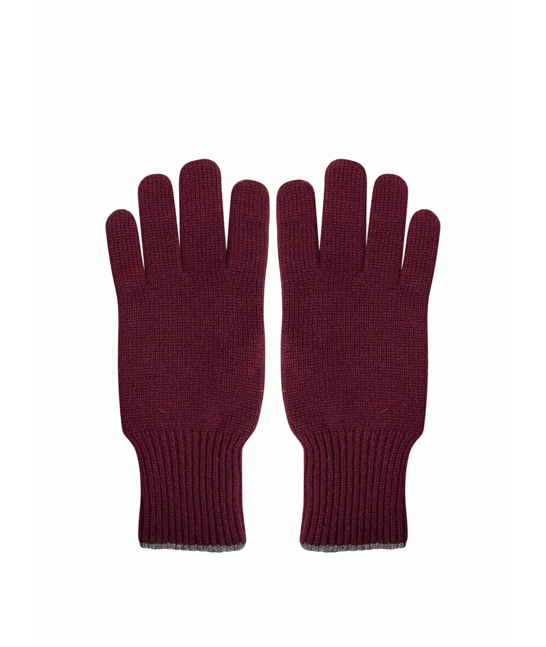 BRUNELLO CUCINELLI Бордовые кашемировые перчатки, фото 1