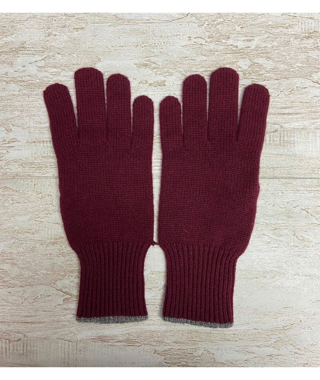 BRUNELLO CUCINELLI Бордовые кашемировые перчатки, фото 6