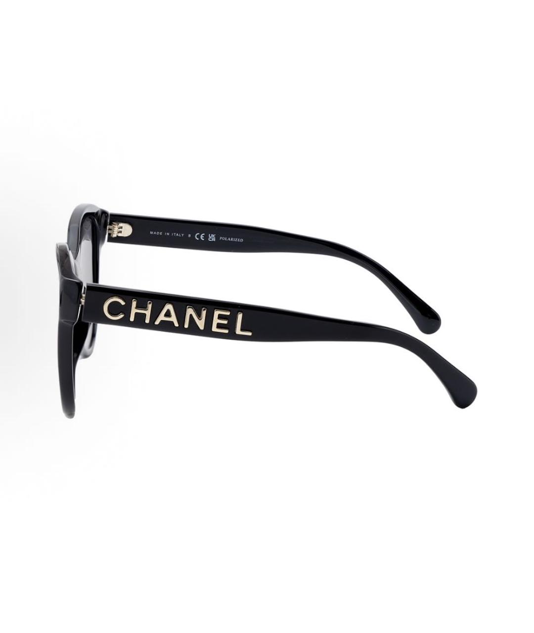 CHANEL Черные пластиковые солнцезащитные очки, фото 3