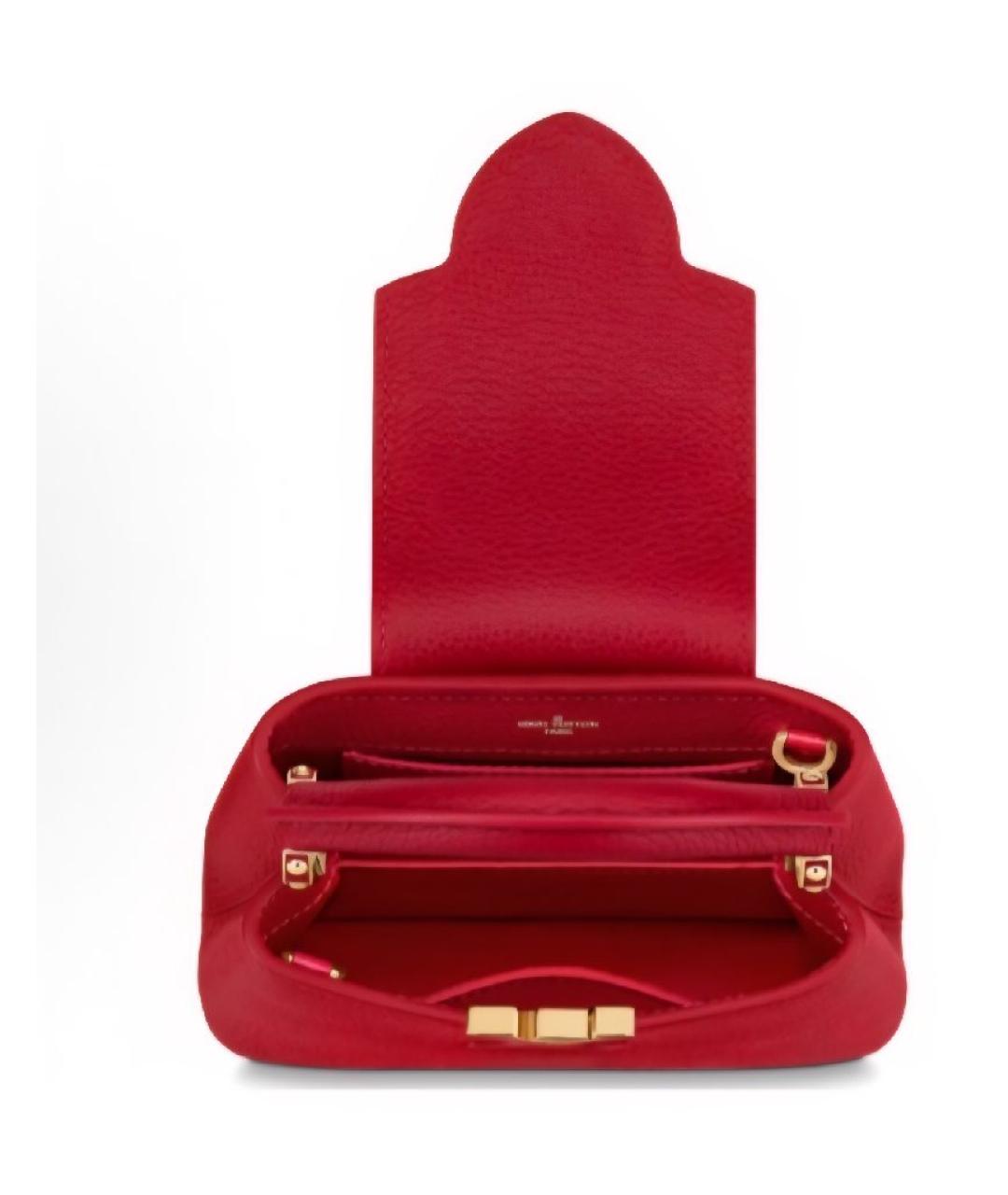 LOUIS VUITTON Красная кожаная сумка с короткими ручками, фото 3