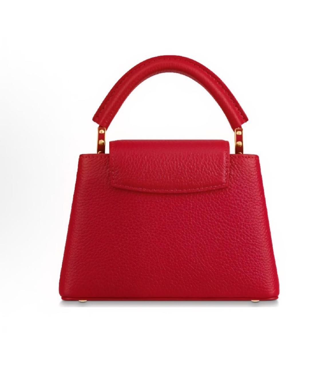 LOUIS VUITTON Красная кожаная сумка с короткими ручками, фото 4