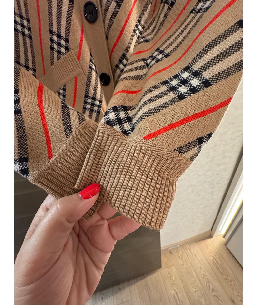 BURBERRY Бежевый шерстяной кардиган, фото 6