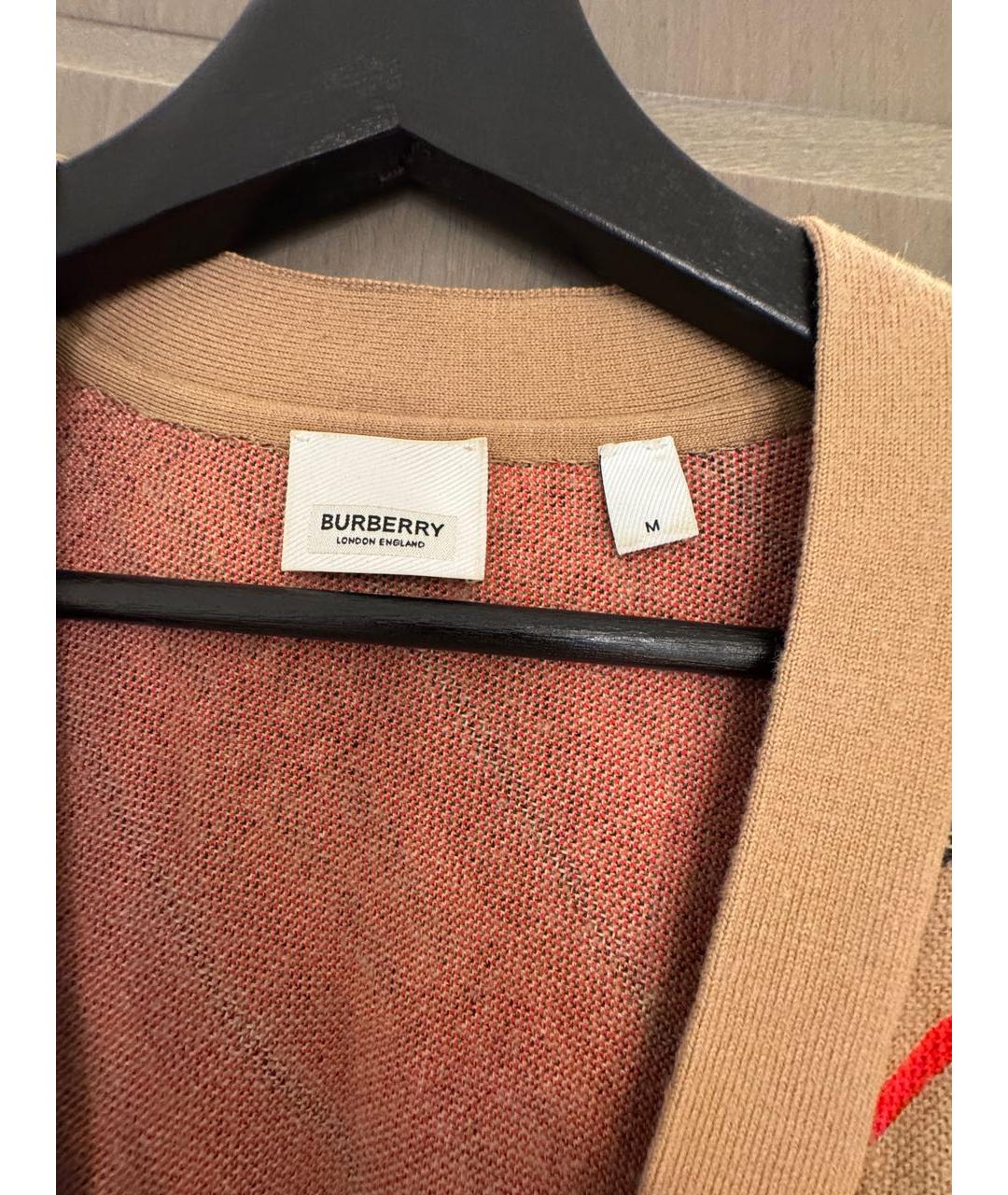BURBERRY Бежевый шерстяной кардиган, фото 3