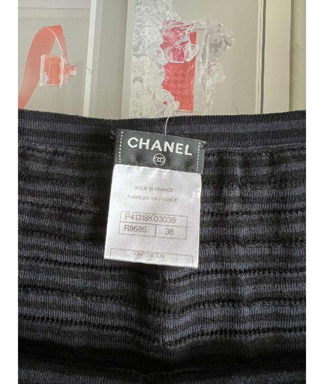 CHANEL Темно-синяя хлопковая юбка миди, фото 3