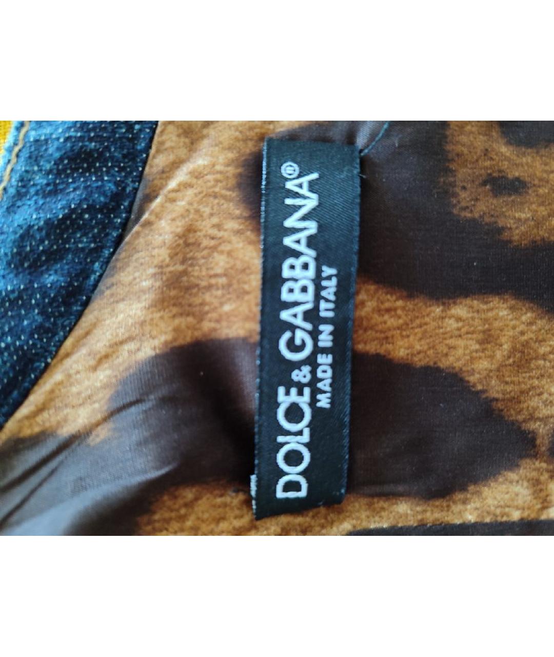 DOLCE&GABBANA Желтое льняное повседневное платье, фото 8