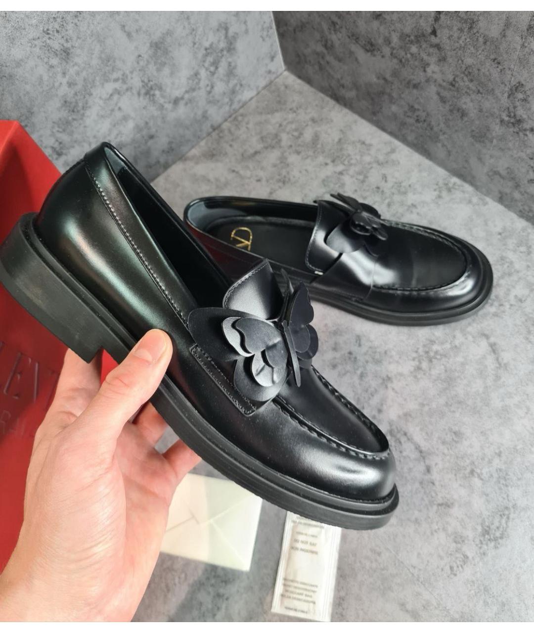 VALENTINO Черные кожаные лоферы, фото 4