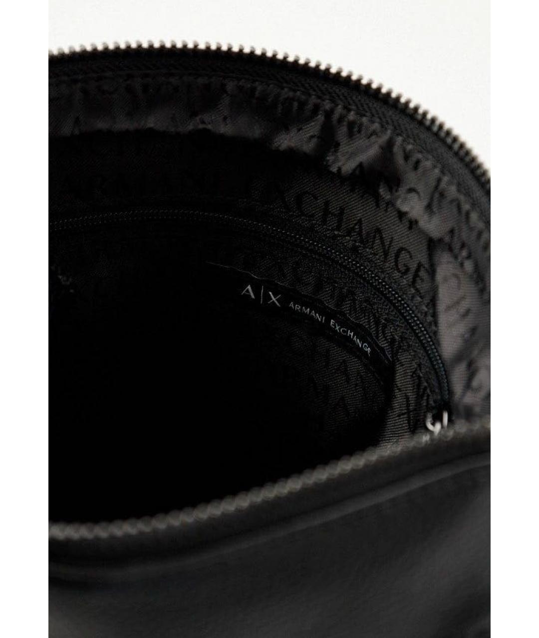 ARMANI EXCHANGE Черная сумка на плечо из искусственной кожи, фото 4
