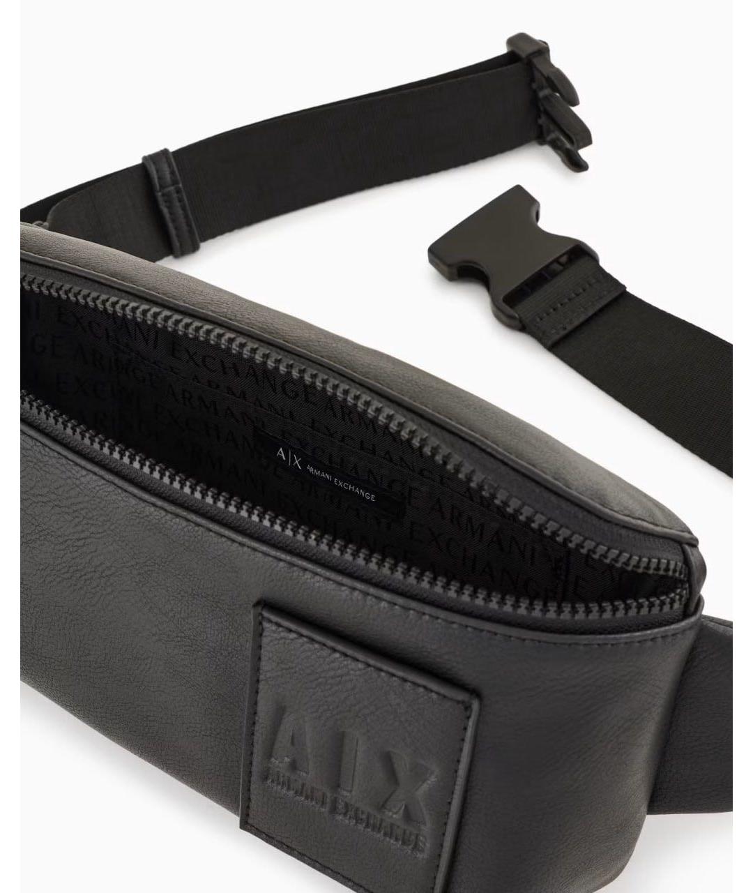 ARMANI EXCHANGE Черная поясная сумка из искусственной кожи, фото 4