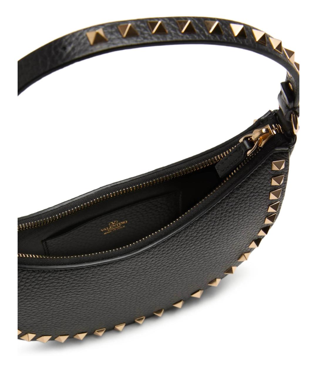 VALENTINO Черная кожаная сумка через плечо, фото 7