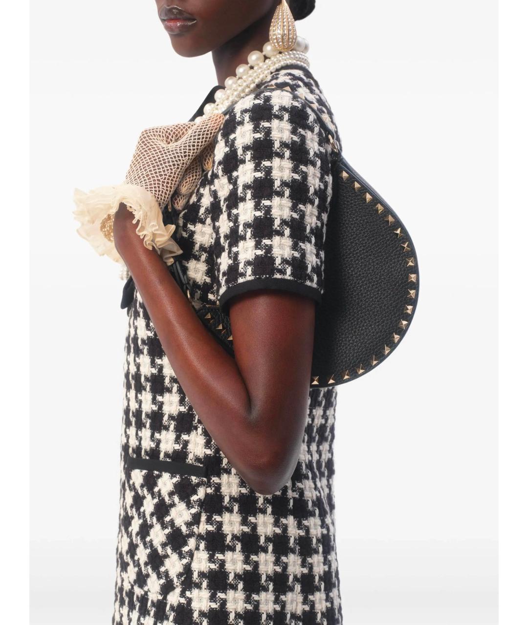 VALENTINO Черная кожаная сумка через плечо, фото 3