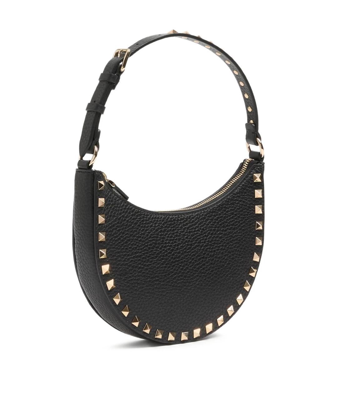 VALENTINO Черная кожаная сумка через плечо, фото 5