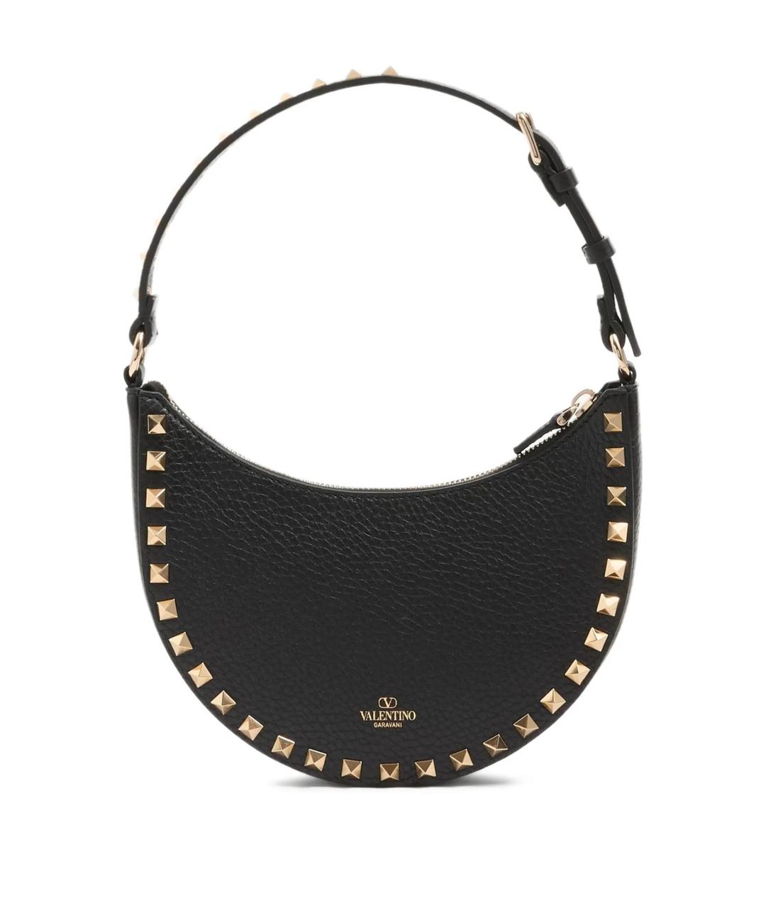 VALENTINO Черная кожаная сумка через плечо, фото 4