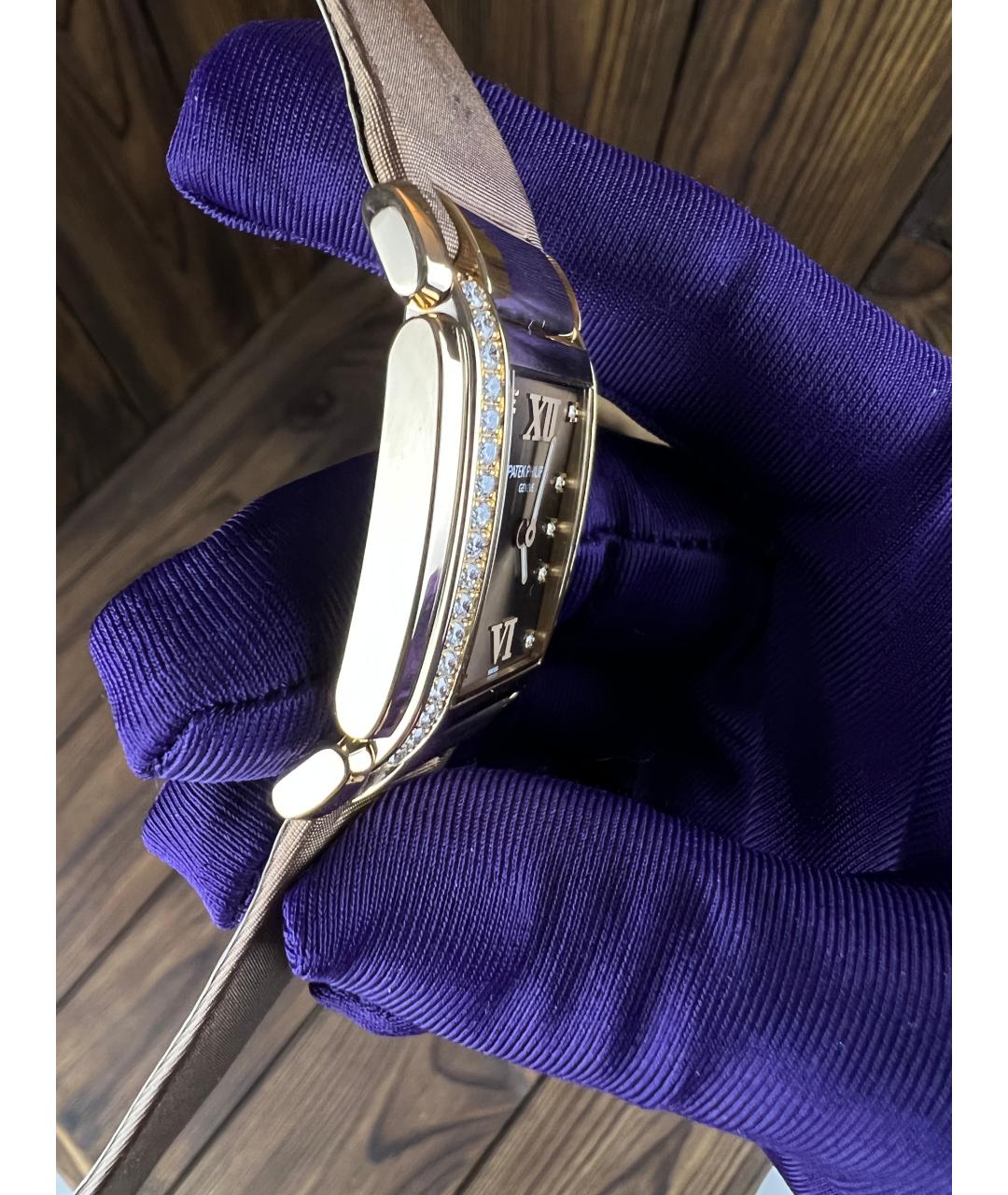 PATEK PHILIPPE Коричневые часы из желтого золота, фото 5