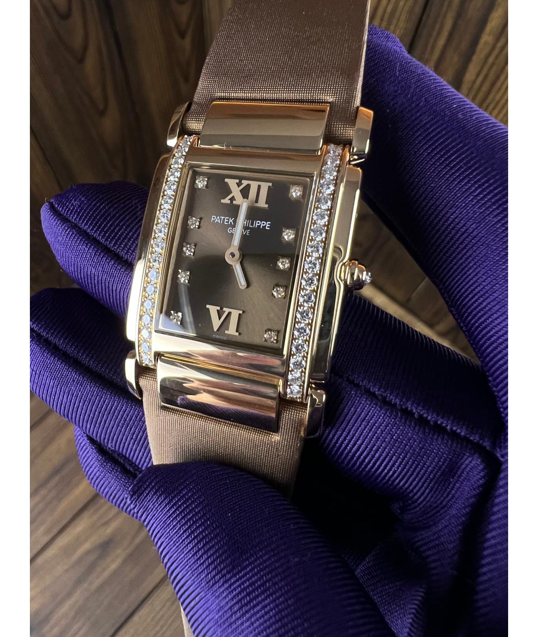 PATEK PHILIPPE Коричневые часы из желтого золота, фото 3