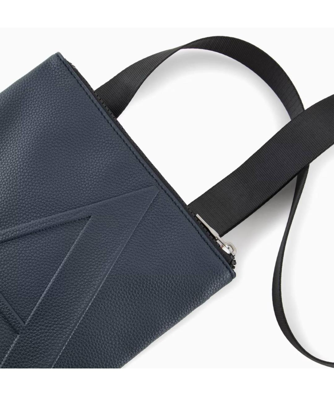 ARMANI EXCHANGE Темно-синяя сумка на плечо из искусственной кожи, фото 3