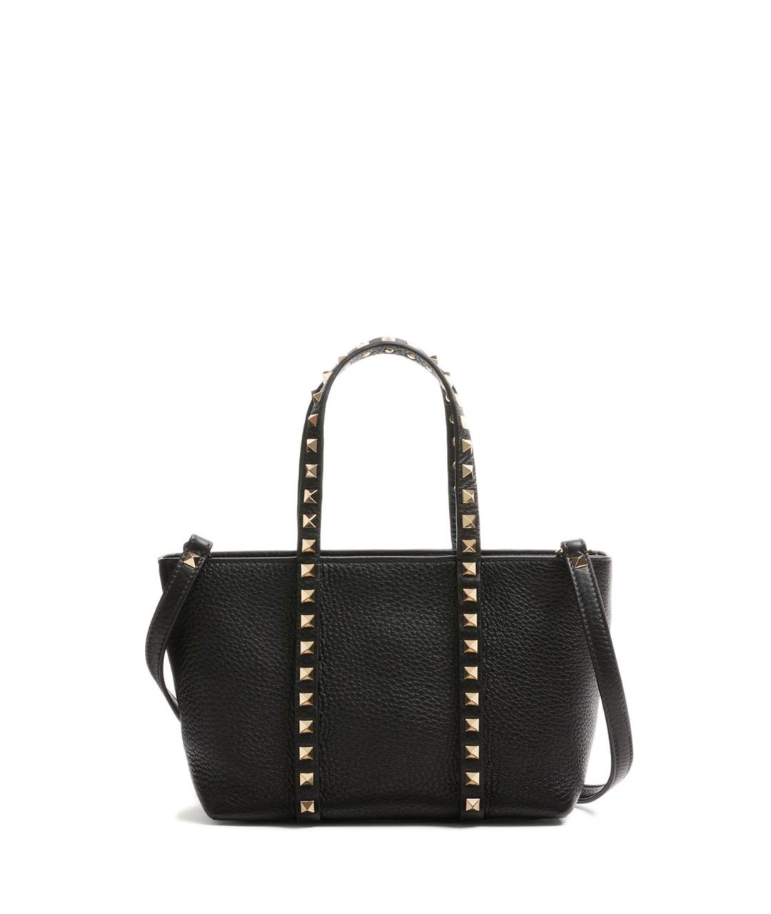 VALENTINO Черная кожаная сумка тоут, фото 1