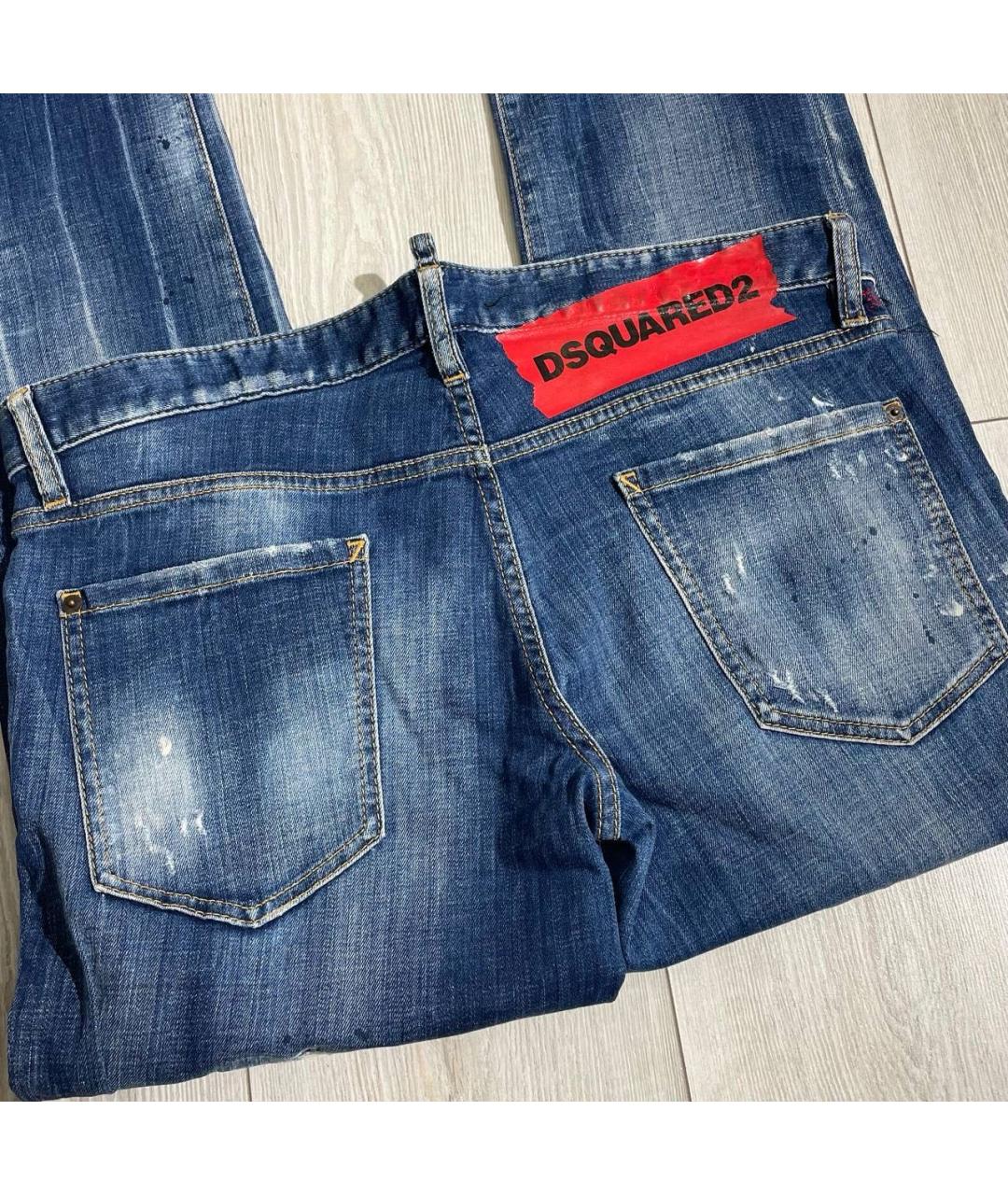 DSQUARED2 Темно-синие прямые джинсы, фото 2