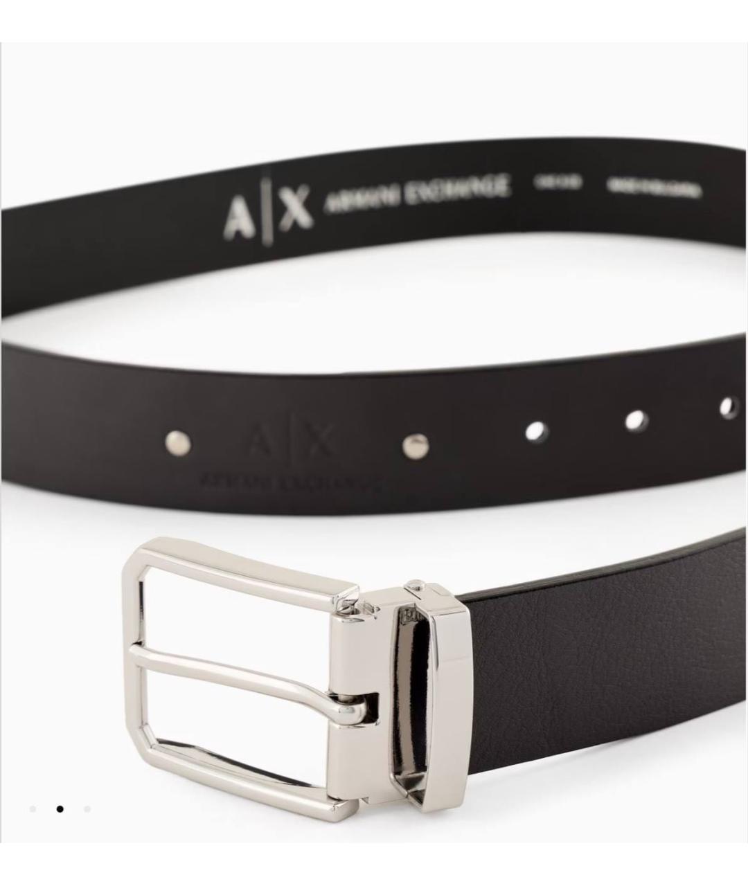 ARMANI EXCHANGE Черный кожаный ремень, фото 2