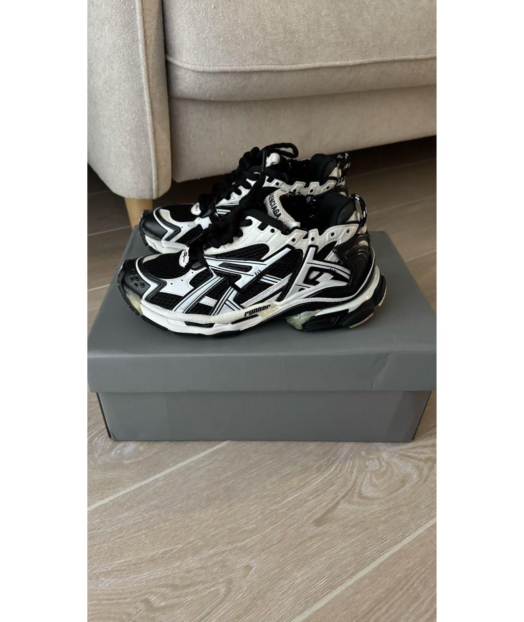 BALENCIAGA Белые кожаные кроссовки, фото 4