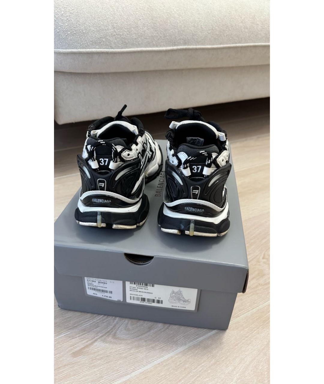 BALENCIAGA Белые кожаные кроссовки, фото 3