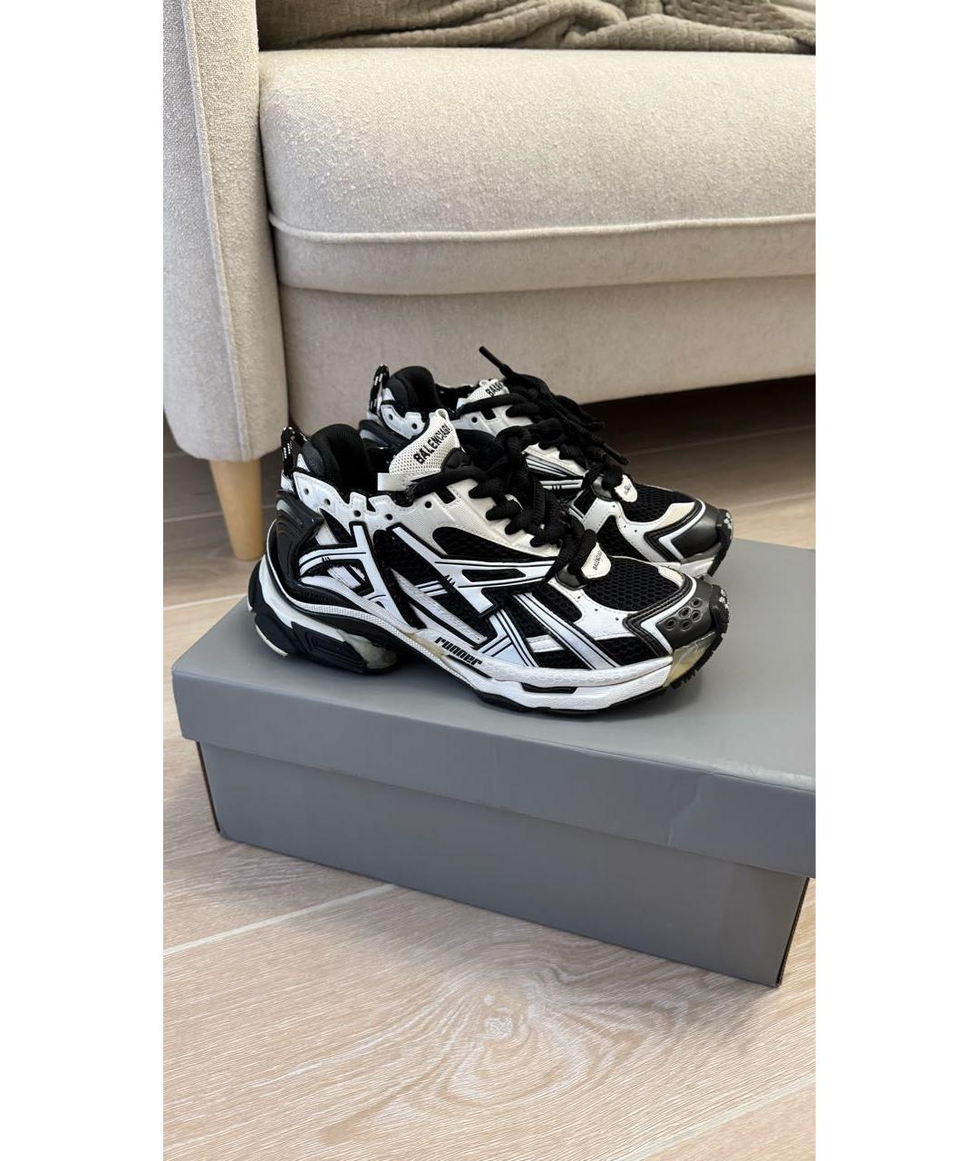 BALENCIAGA Белые кожаные кроссовки, фото 8