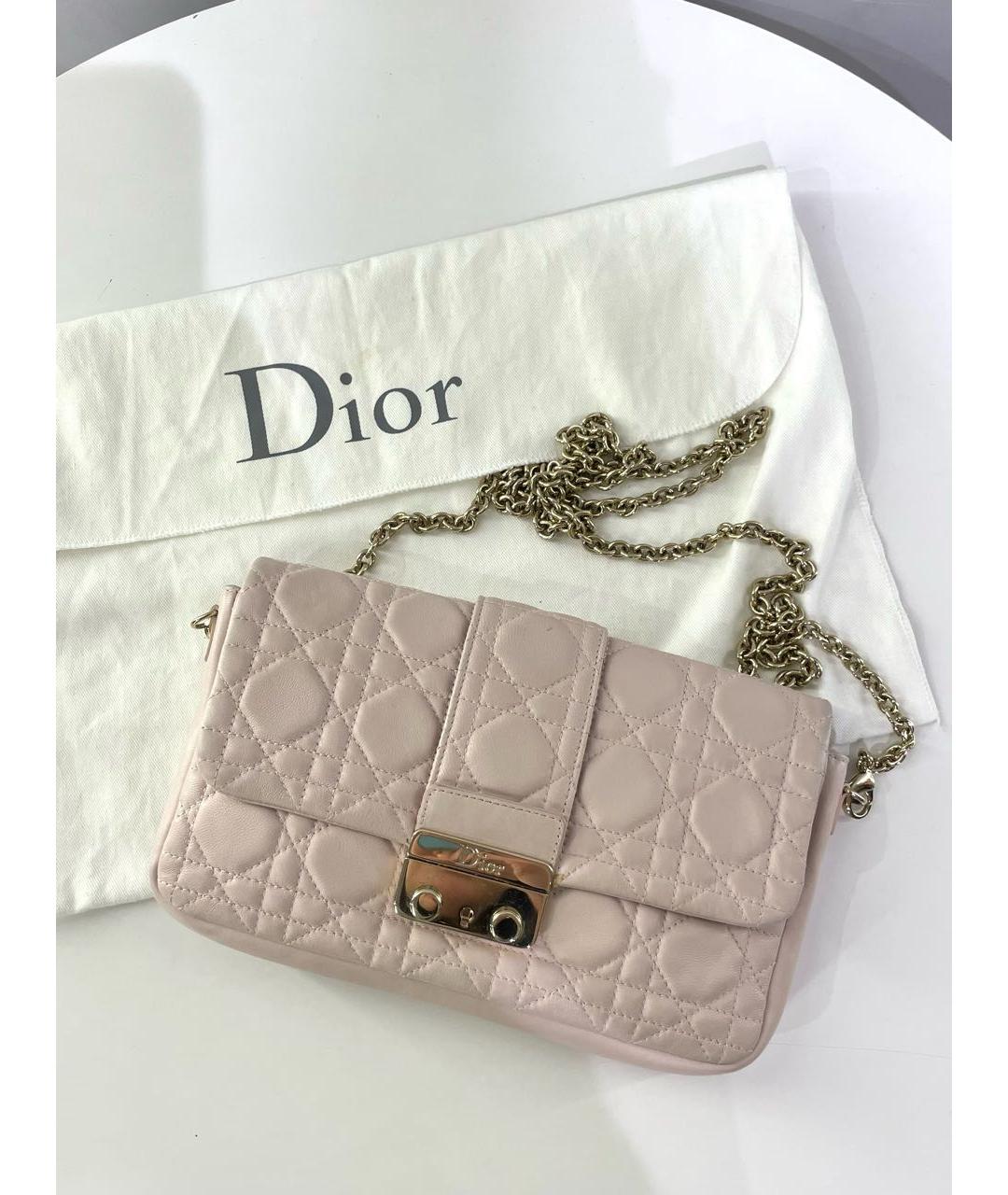 CHRISTIAN DIOR Розовая кожаная сумка через плечо, фото 9