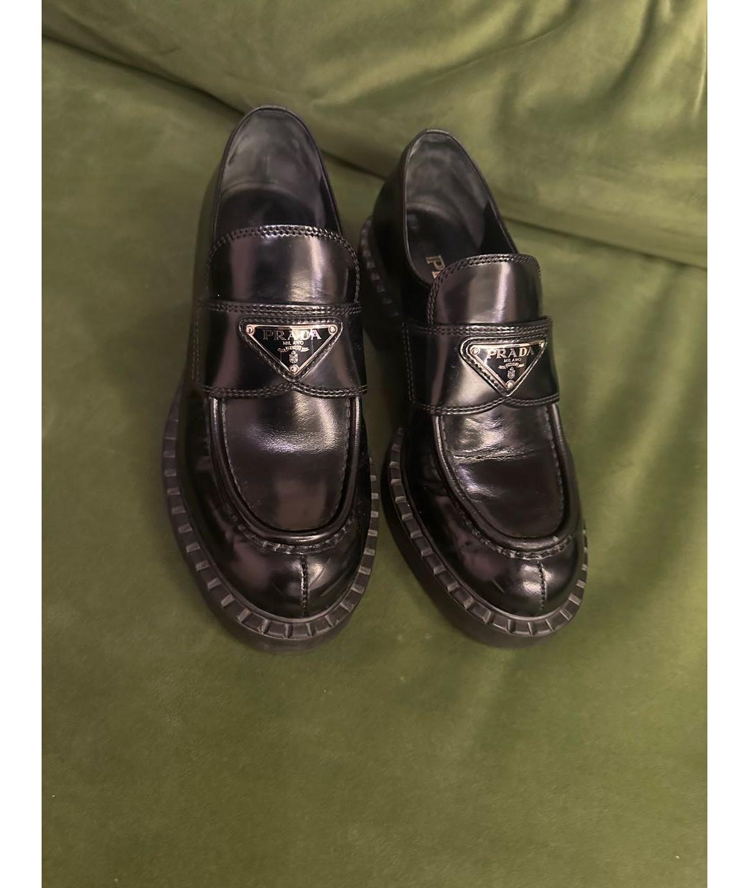 PRADA Черные кожаные лоферы, фото 4