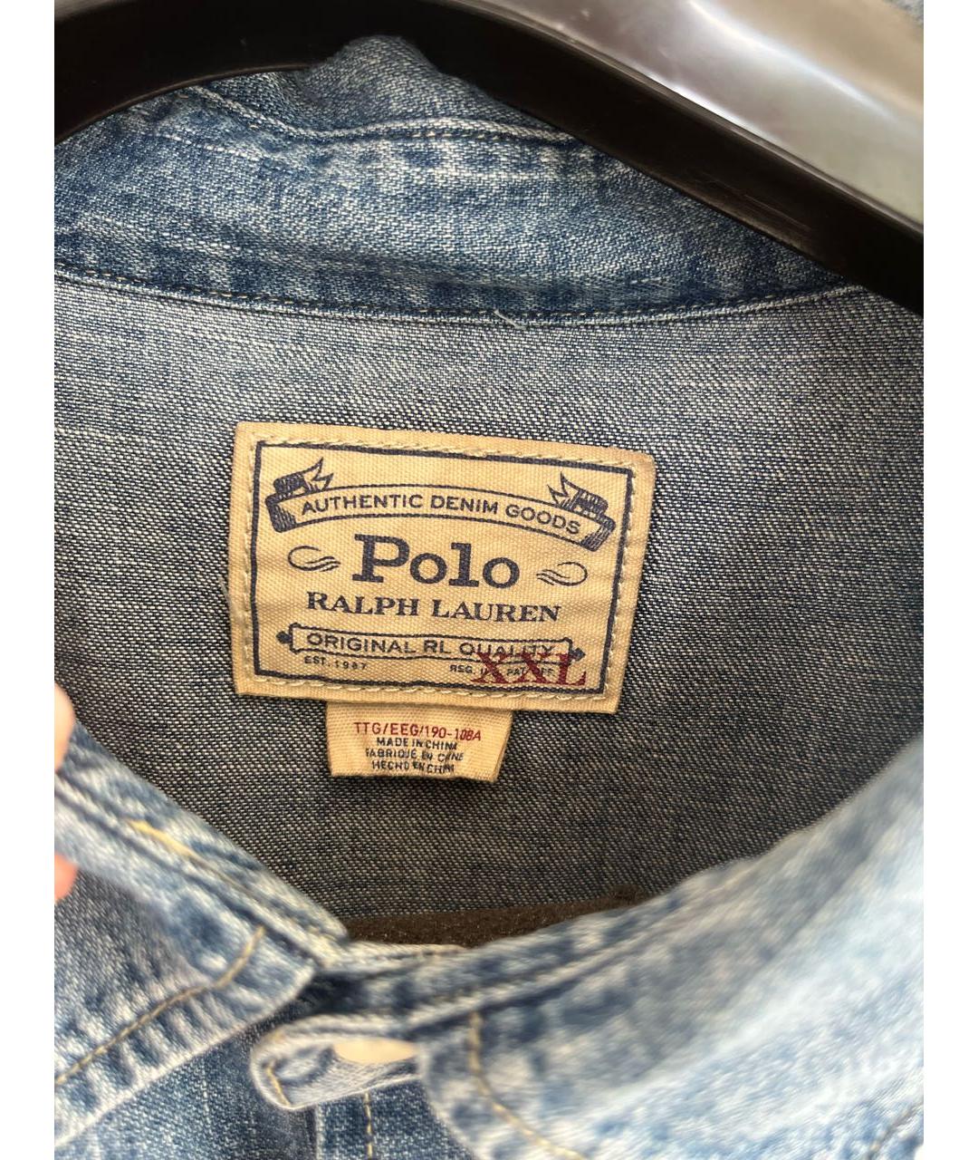 POLO RALPH LAUREN Синяя хлопковая кэжуал рубашка, фото 4