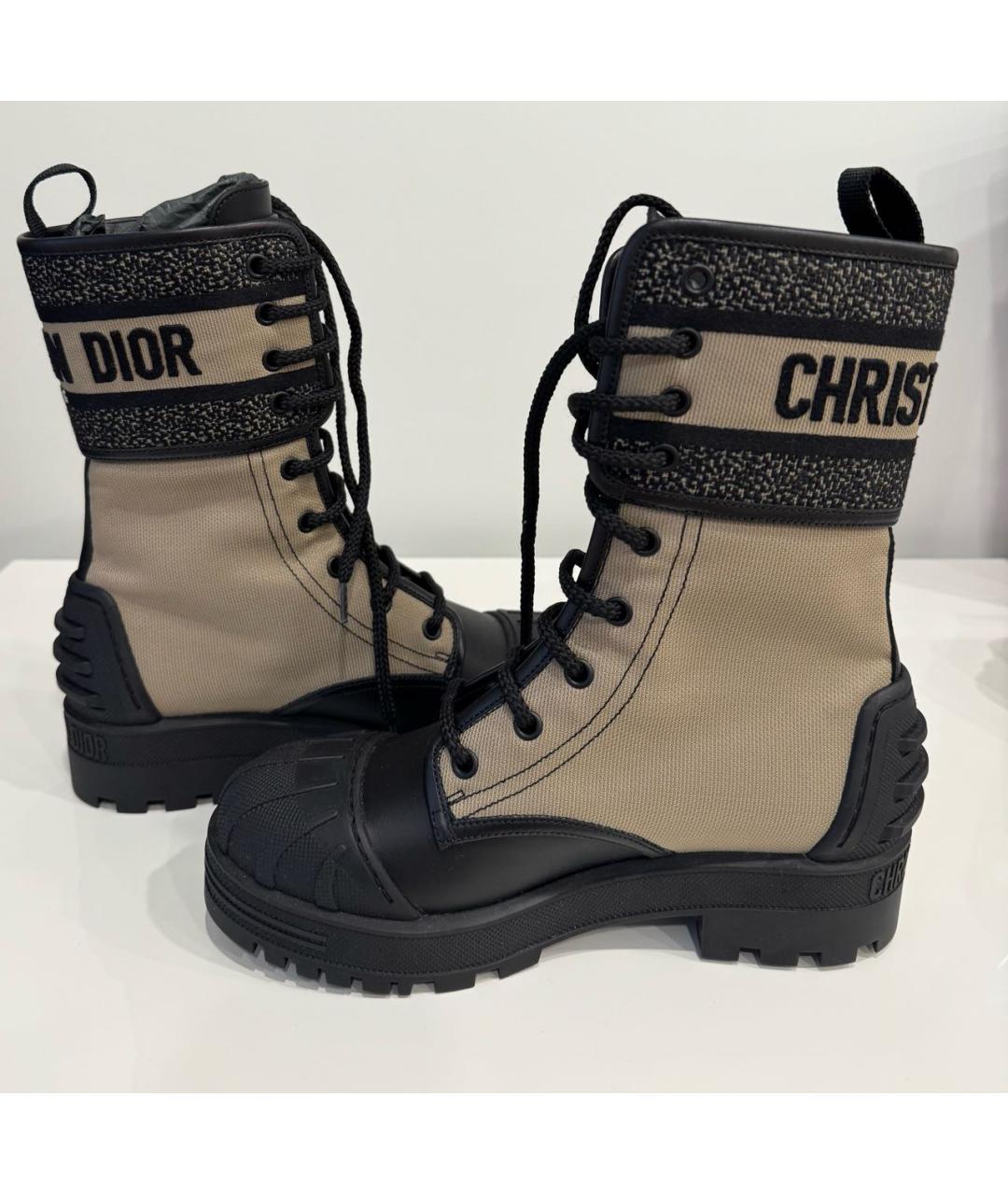 CHRISTIAN DIOR Черные кожаные ботинки, фото 4