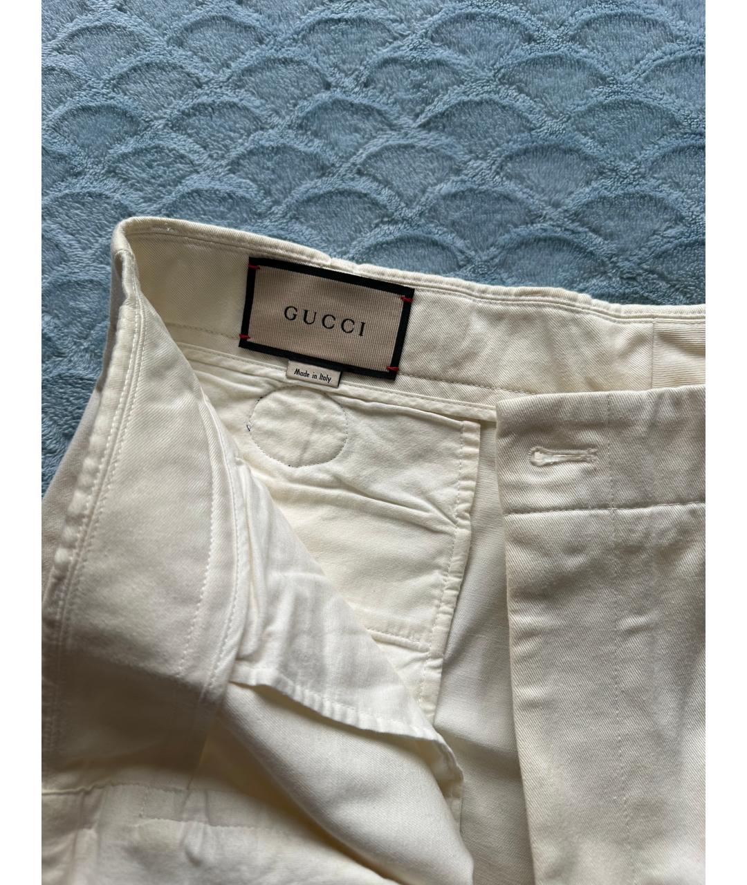 GUCCI Белые хлопковые шорты, фото 3