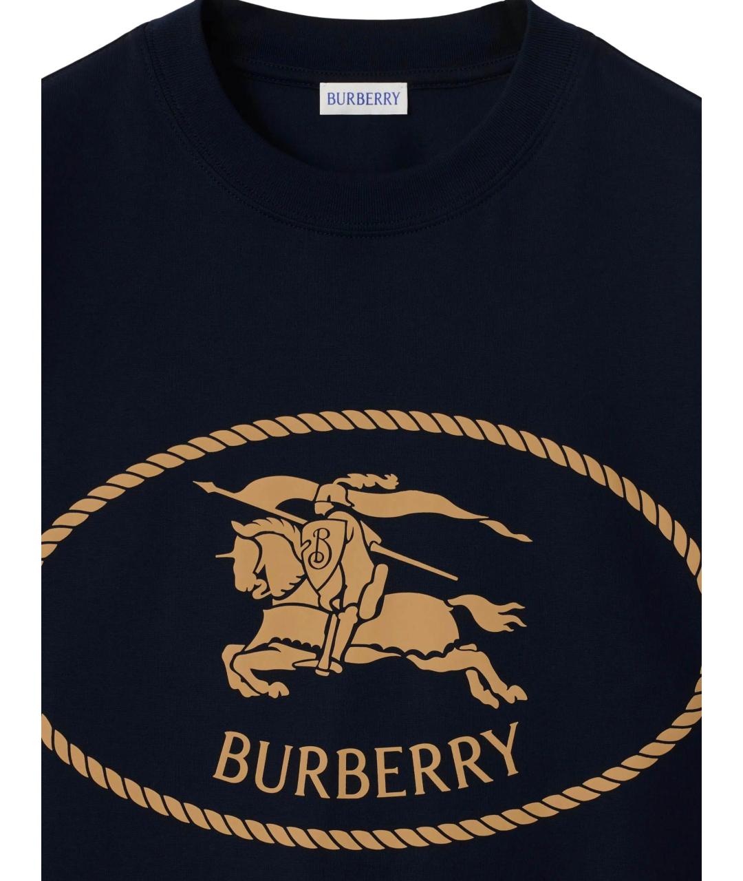 BURBERRY Черная хлопковая футболка, фото 5