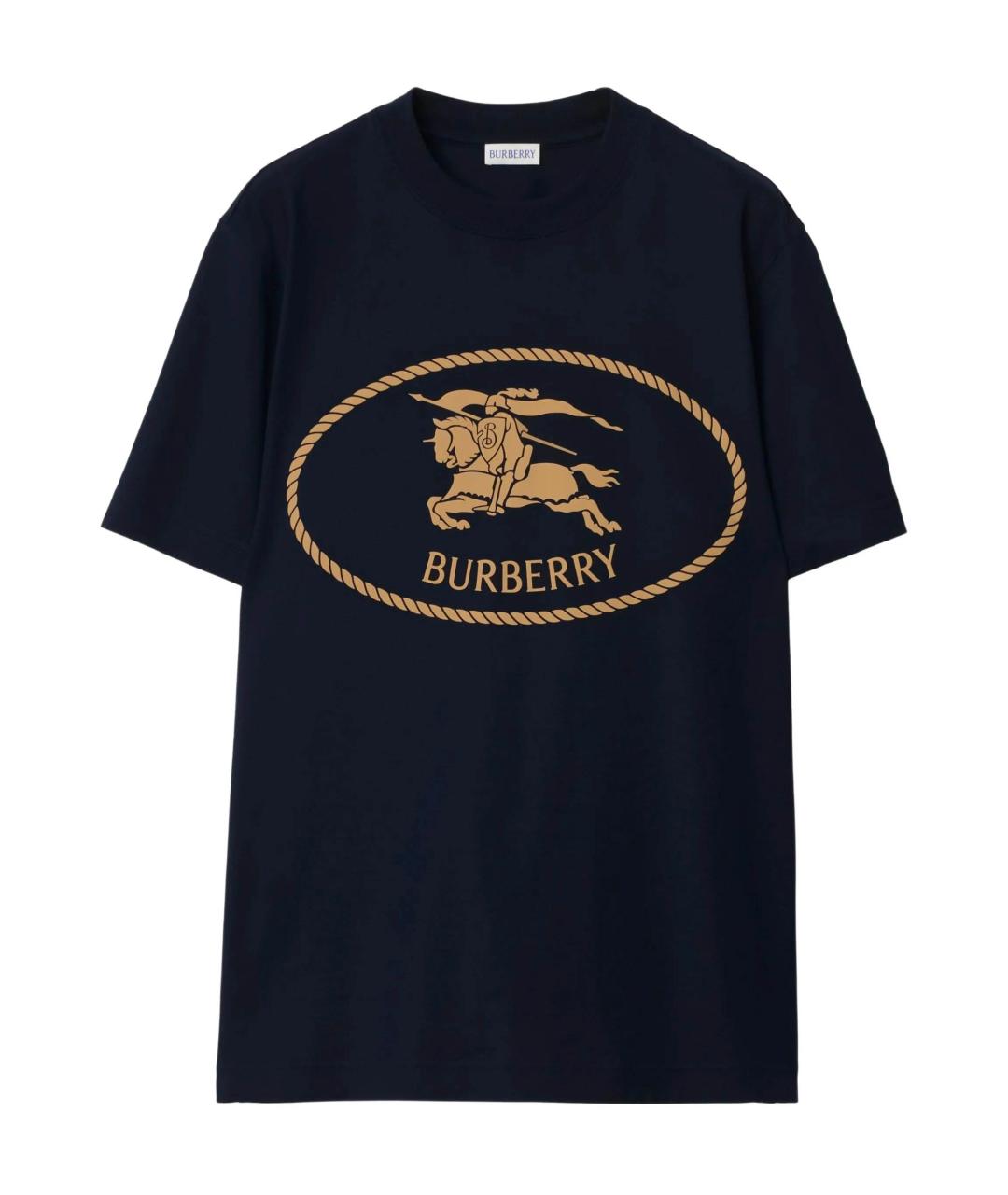 BURBERRY Черная хлопковая футболка, фото 1