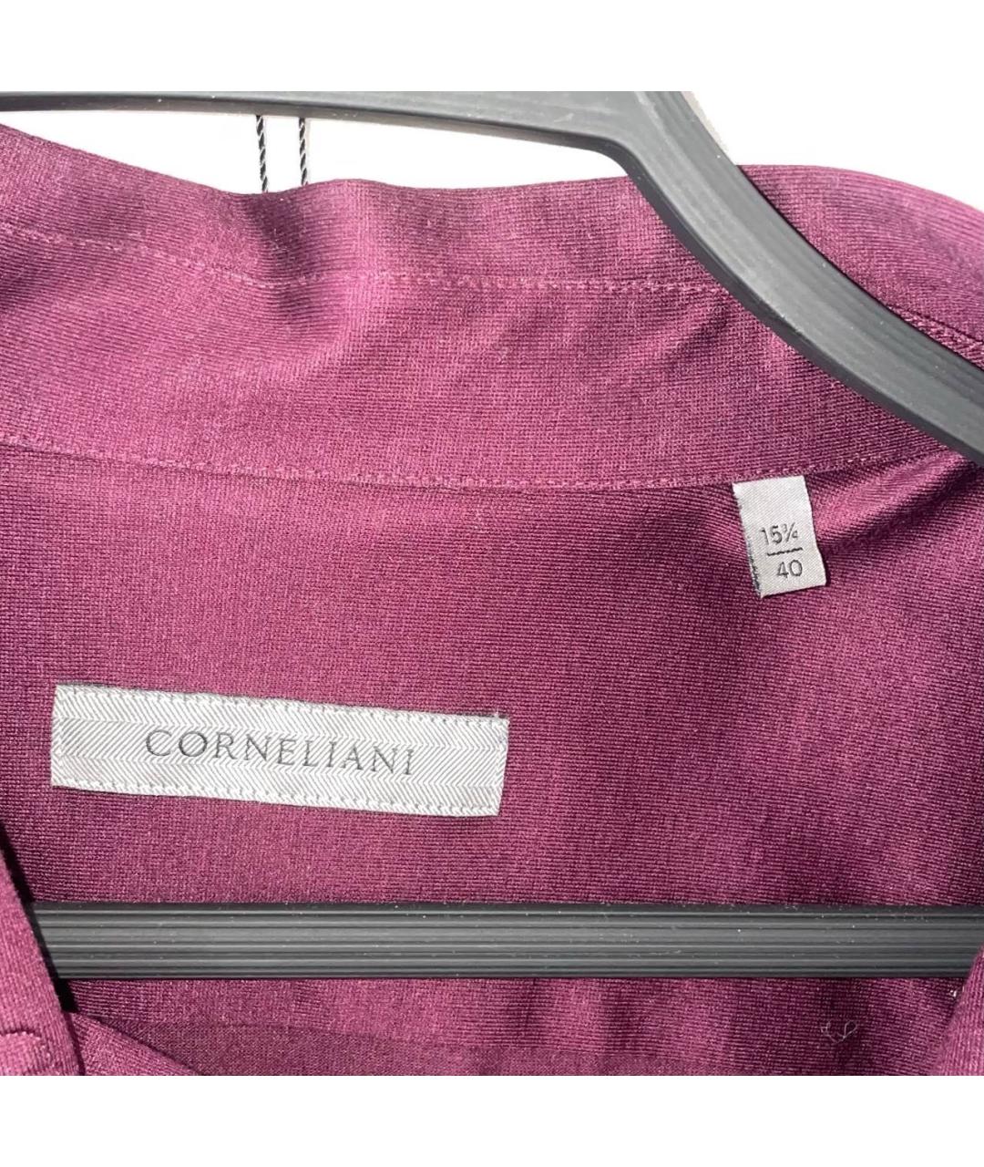 CORNELIANI Бордовая хлопковая классическая рубашка, фото 2