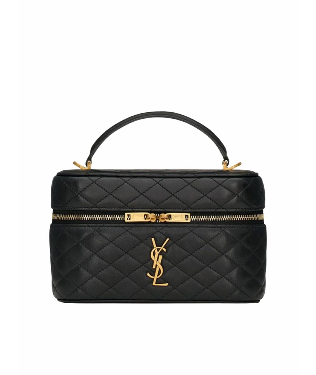 SAINT LAURENT Черная кожаная сумка через плечо, фото 1