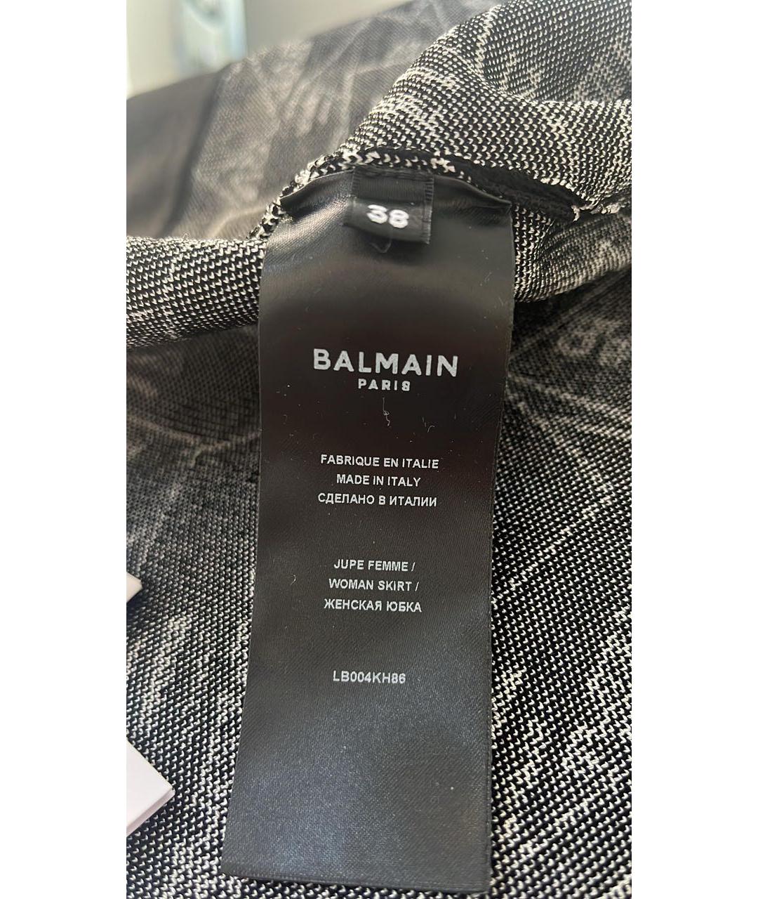 BALMAIN Черная вискозная юбка мини, фото 5