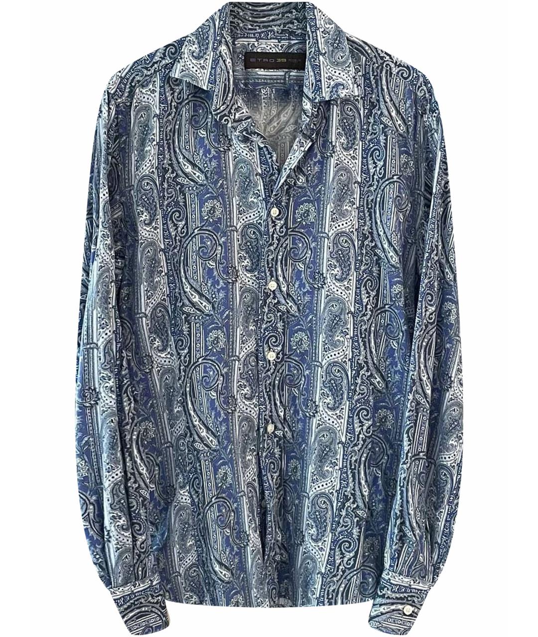 ETRO Голубая хлопковая классическая рубашка, фото 1