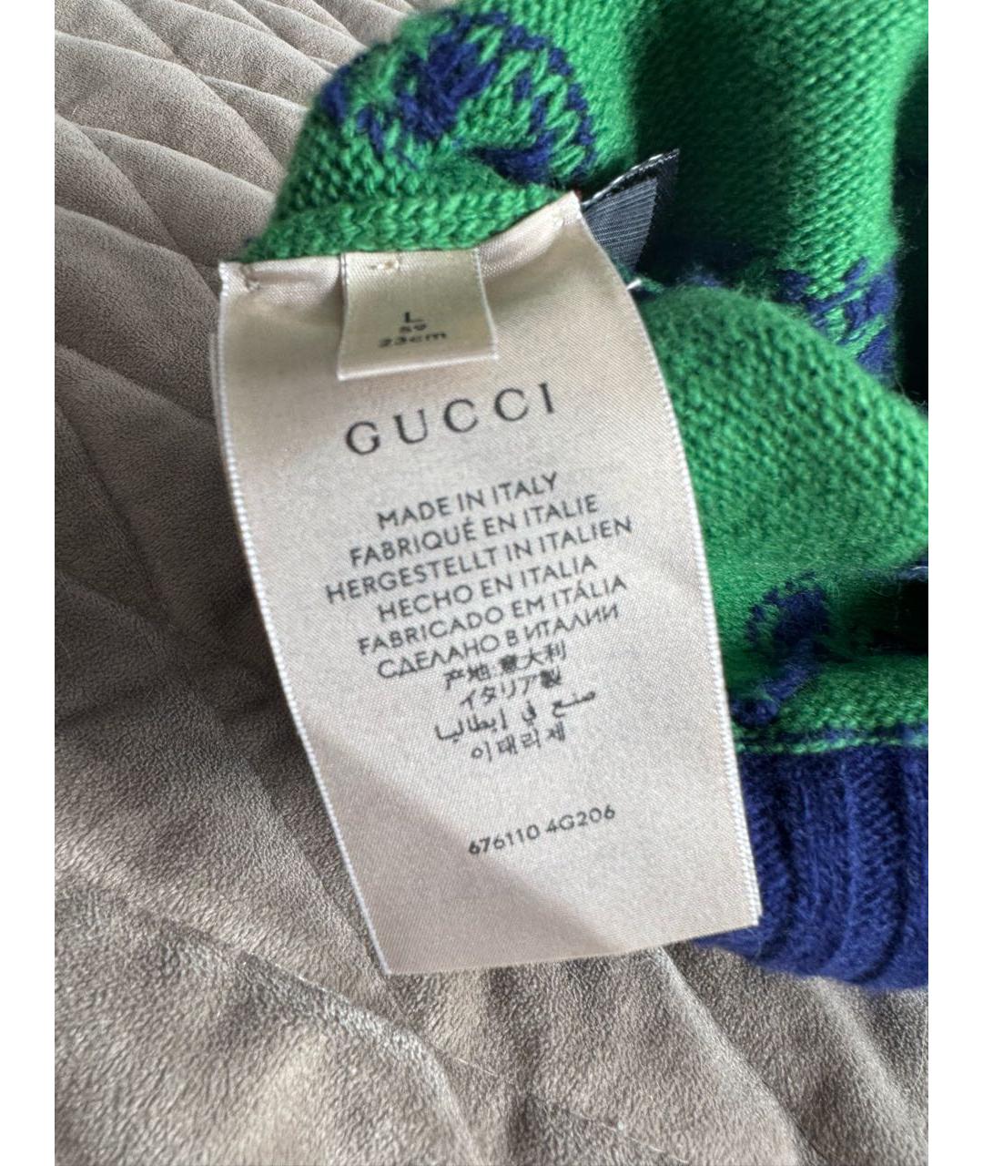 GUCCI Зеленая шерстяная шапка, фото 4