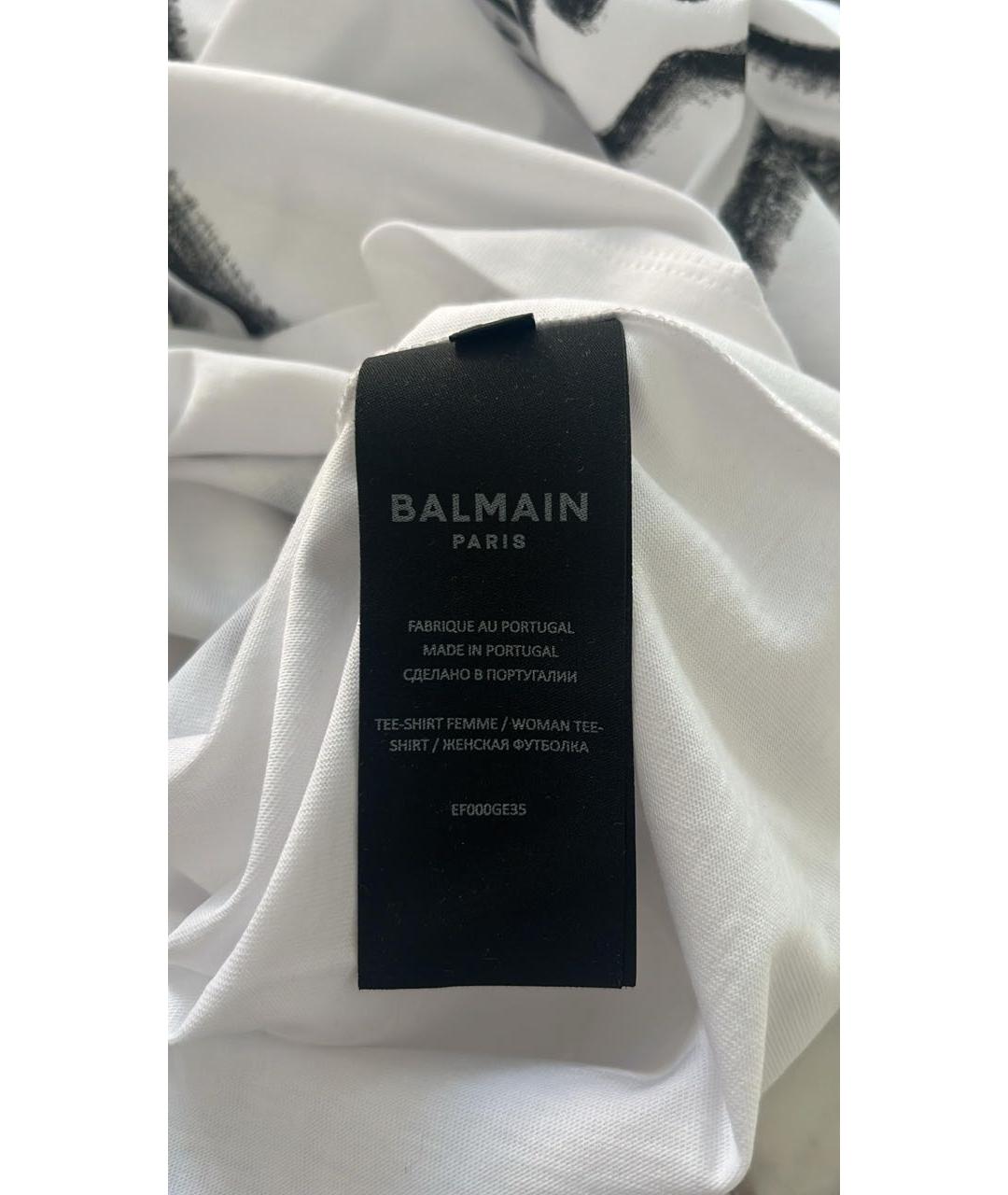 BALMAIN Белая хлопковая футболка, фото 3