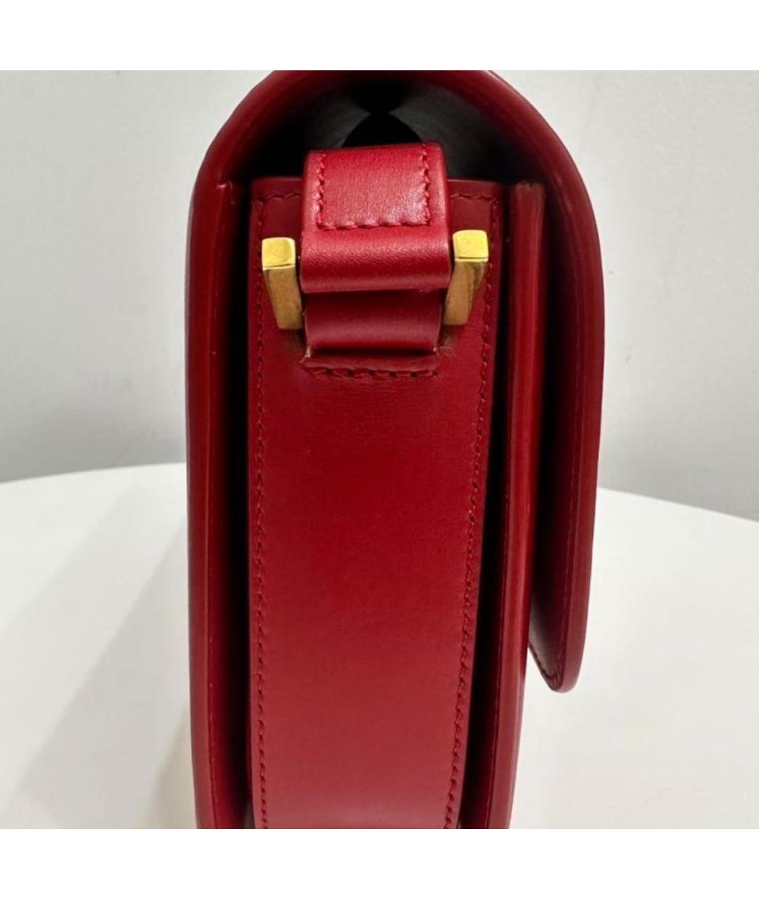 SAINT LAURENT Красная кожаная сумка через плечо, фото 4
