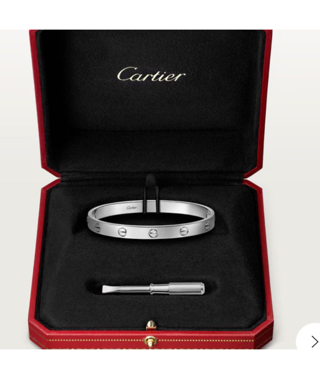 CARTIER Серебрянный браслет из белого золота, фото 3